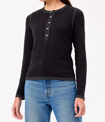 Goldie Celine Henley Top In Black