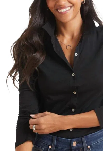 GOLDIE CLASSIC BUTTON DOWN IN BLACK