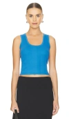Goldie Cotton Rib Crop Tank In Blue