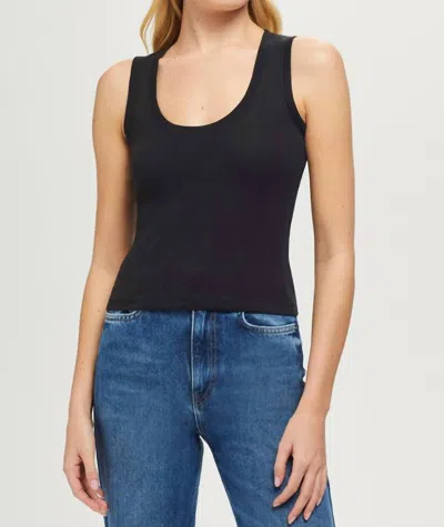 Goldie Cotton Rib Crop Tank Top In Black
