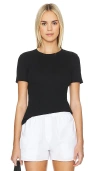 Goldie Short Sleeve Rib Tee In Black