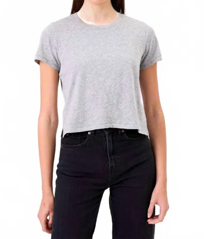 Goldie Cropped Boy Tee In Gray Heather