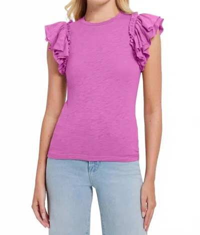 Goldie Double Ruffle Tee In Orchid In Purple