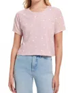 Goldie Galaxy Drop Shoulder Crop Tee In Rose Quartz In Pink