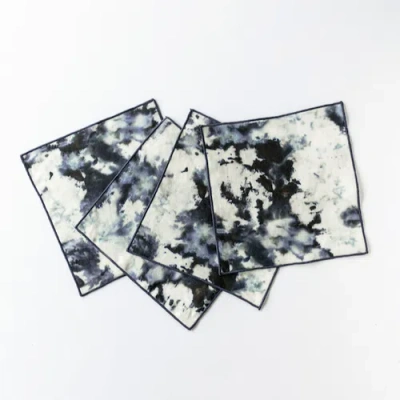 Goldie Home Grey Marble Cocktail Napkins In Gray