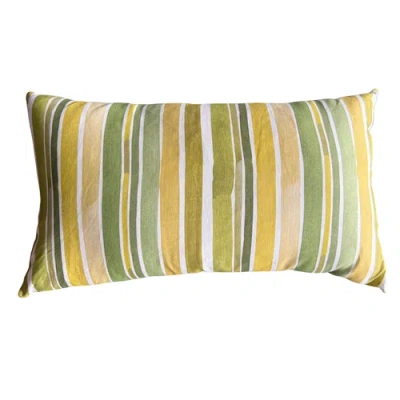 Goldie Home Lagos Stripe Lumbar Pillow In Green