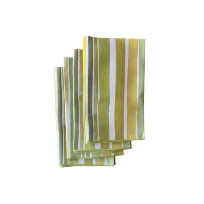 Goldie Home Lagos Stripe Napkin Set Of 4 In Green