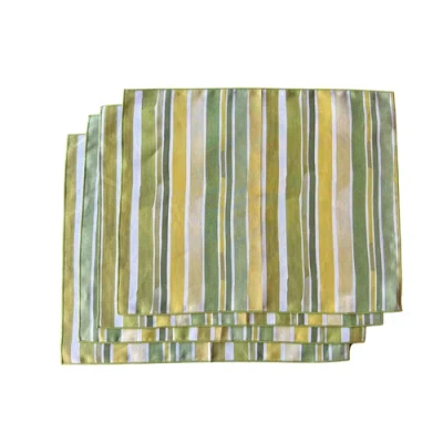 Goldie Home Lagos Stripe Placemat Set Of 4 In Green
