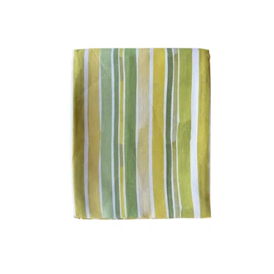 Goldie Home Lagos Stripe Tablecloth In Green