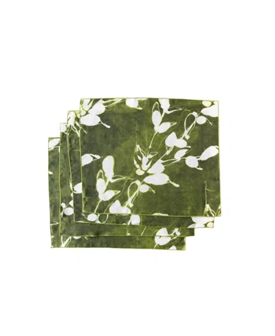 Goldie Home Porto Print In Olive Placemat, Set Of 4 In Green