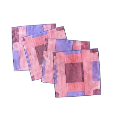 Goldie Home Tapestry Cocktail Napkins In Pink