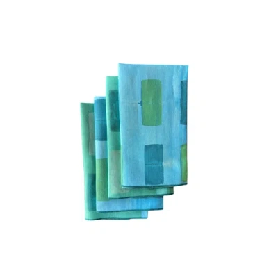 Goldie Home Tapestry Napkin Set Of 4 In Blue