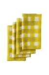 Goldie Home Yellow Cross Hatch Napkin In Yellow Cross Gold Trim