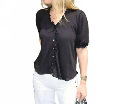 Goldie Jenna V-neckline Blouse In Black In Grey