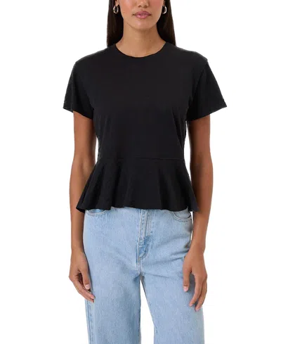 Goldie Lewinter Alice Peplum Top In Black