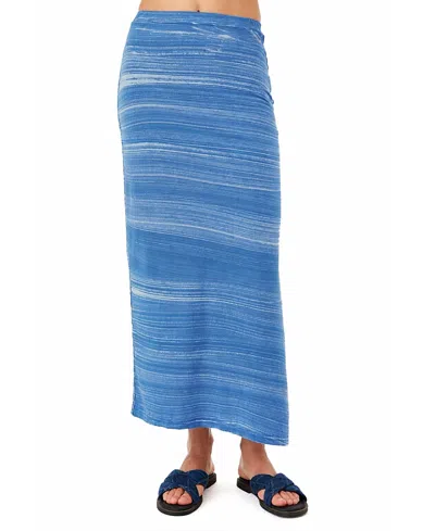 Goldie Lewinter Cabana Stripe Maxi Skirt In Blue