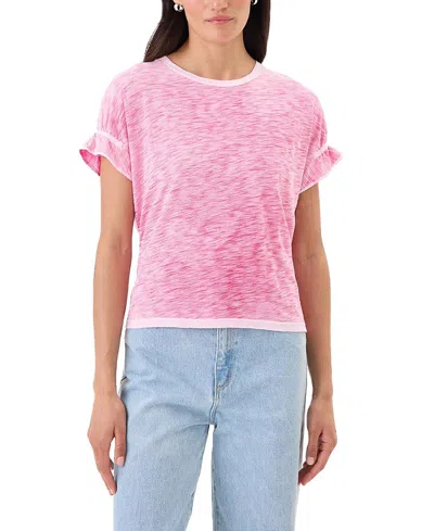 Goldie Lewinter Coastal Sunwash Puff & Ruffle Sleeve Top In Pink