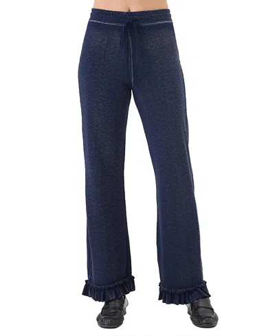 Goldie Lewinter Denim Wash Ruffle Pant In Multi