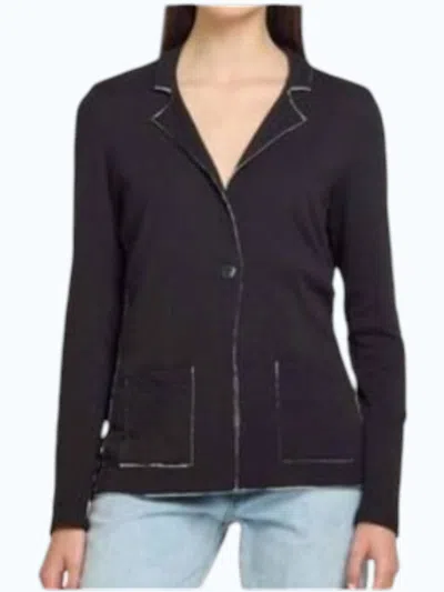 Goldie Lewinter Double Faced Blazer In Black Grey Heather In Blue