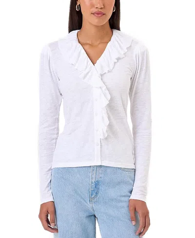 Goldie Lewinter Goldielewinter Ariana Ruffle Shirt In White