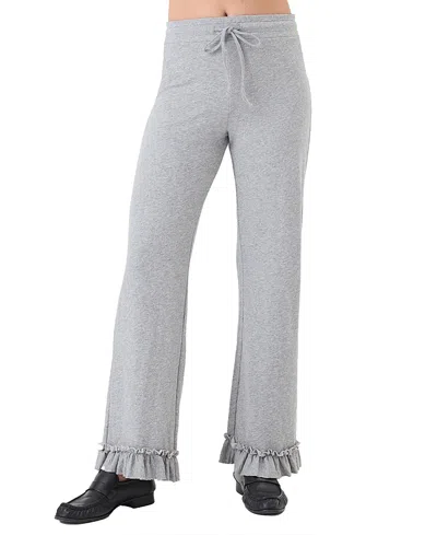 Goldie Lewinter Heathered Ruffle Sweatpant In Gray