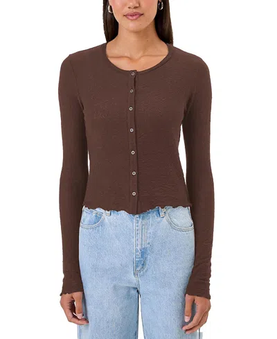 Goldie Lewinter Love Story Cardigan In Brown