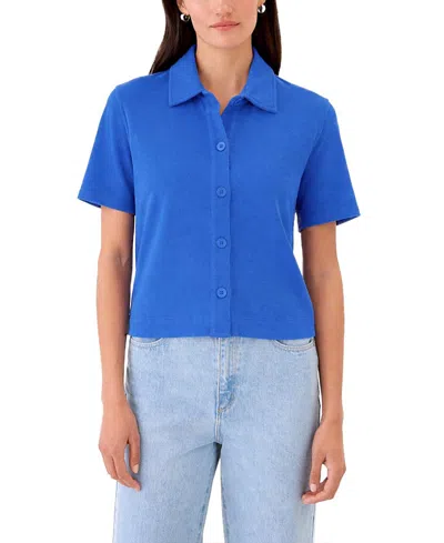 Goldie Lewinter Luxe Life Button-down Top In Blue