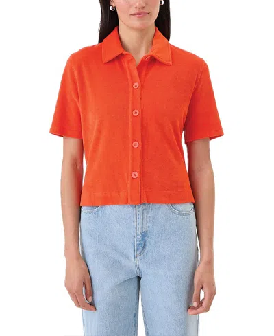 Goldie Lewinter Luxe Life Button-down Top In Orange