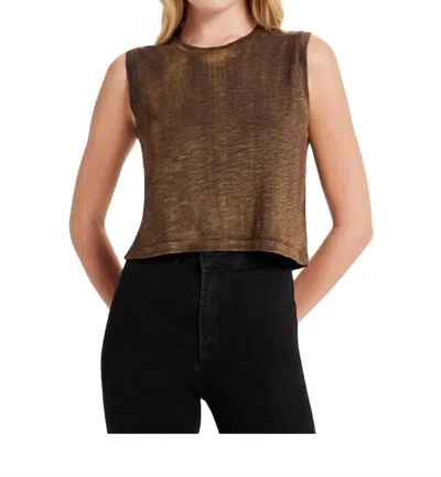 Goldie Lewinter Metallic Sparkle Crop Tank Top In Gold