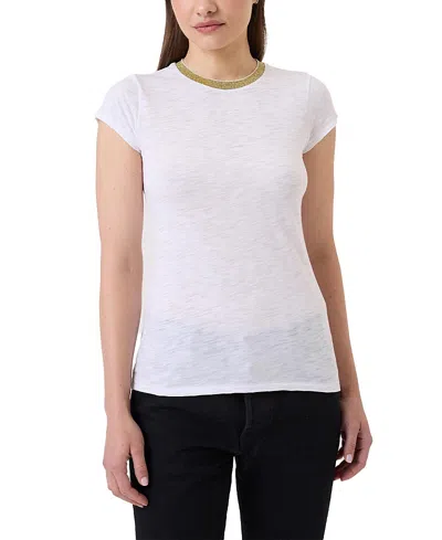 Goldie Lewinter Pave Shimmer Ringer Tee In White