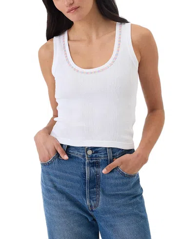 Goldie Lewinter Rainbow Connection Crop Tank Top In White