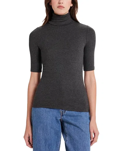 Goldie Lewinter Ribbed Half-sleeved Turtleneck In Gray