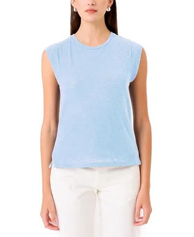 Goldie Lewinter Signature Slub Cap Sleeve Tee In Blue