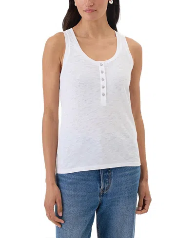 Goldie Lewinter Signature Slub Henley Tank In White