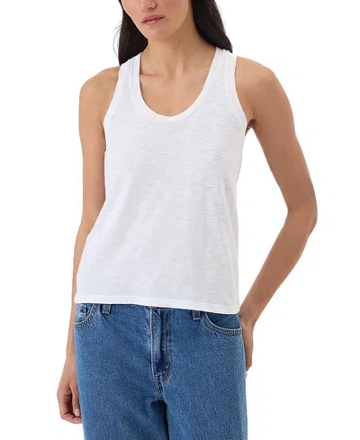 Goldie Lewinter Signature Slub Racerback Tank Top In White
