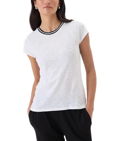 Goldie Lewinter Tipped Ringer Tee In White