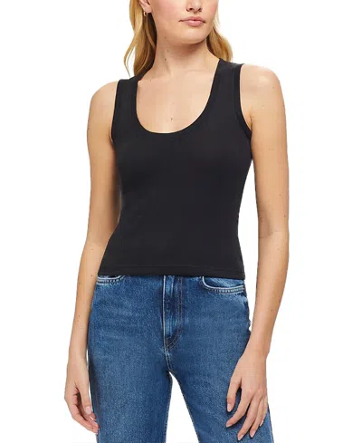 Goldie Lewinter Variegated Rib Crop Tank Top In Black