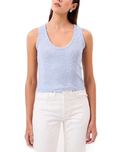 Goldie Lewinter Variegated Rib Crop Tank Top In Blue