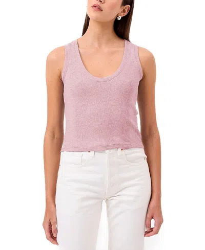 Goldie Lewinter Variegated Rib Crop Tank Top In Pink