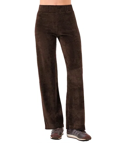 Goldie Lewinter Velour Crush Pant In Brown