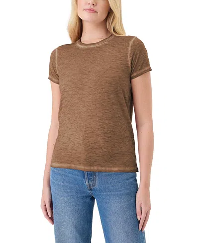 Goldie Lewinter Vintage-like Wash Boy Tee In Brown