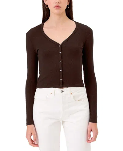 Goldie Lewinter Zoe Mini Cardigan In Brown