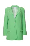 Goldie London Oversized Single-breasted Twill Crepe Blazer In Lime Green