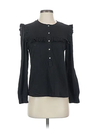 Pre-owned Goldie Long Sleeve Blouse In Black