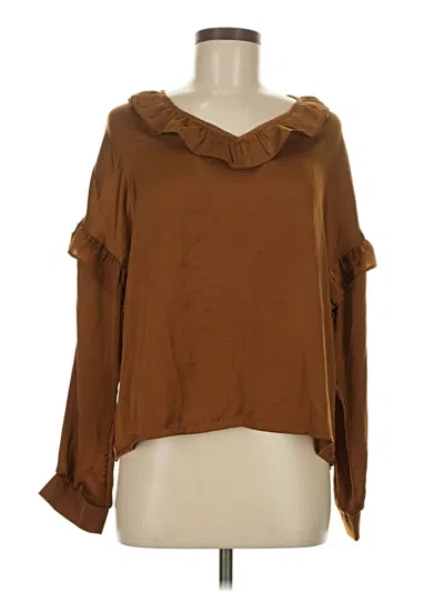 Pre-owned Goldie Long Sleeve Blouse In Orange