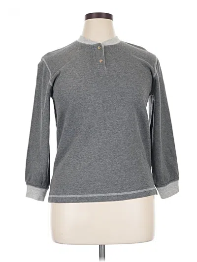 Pre-owned Goldie Long Sleeve Henley Shirt In Gray