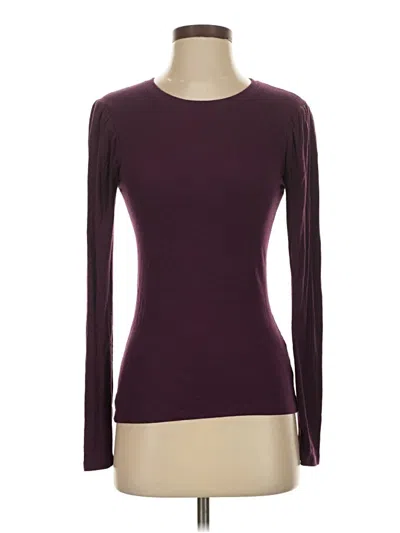 Pre-owned Goldie Long Sleeve Top Burgundy Crew Neck Tops