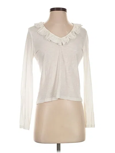 Pre-owned Goldie Long Sleeve Top Ivory Ruffles Neckline Tops