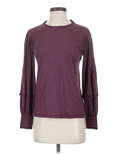 Pre-owned Goldie Long Sleeve Top Purple Mock Neckline Tops