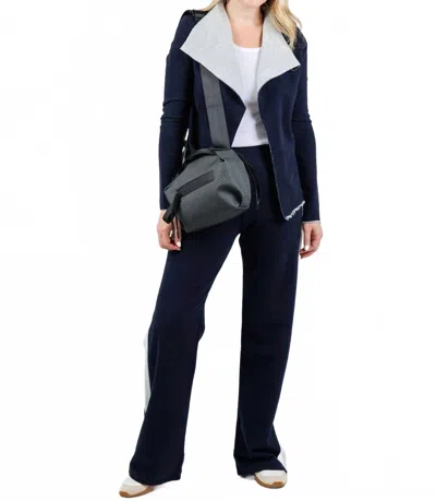 Goldie Melrose Light Flared Studio Pants In Navy In Blue